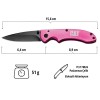 CAT DA980060 Kemer Askı Kancalı Katlanabilir 15CM Paslanmaz Çelik Pembe Kamp Çakısı