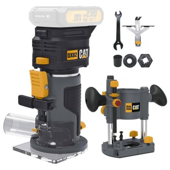CAT DX82B.3 18Volt Şarjlı Kömürsüz 6mm Devir Ayarlı Profesyonel Avuç İçi El Frezesi Formika Tıraşlama (Akü Dahil Değildir)