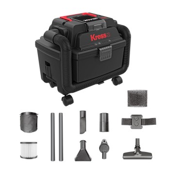 Kress KH035.9 20Volt 250W/17Kpa Flexi Esnek Hortumlu Şarjlı Islak/Kuru Süpürge & Üfleme (Akü Dahil Değildir)