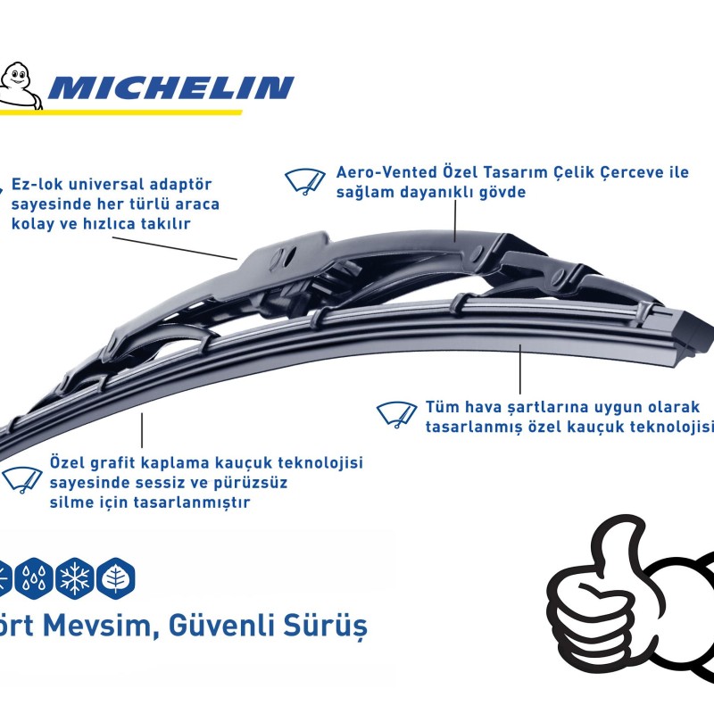 Michelin Rainforce™ MC13916 40CM 1 Adet Universal Telli Silecek