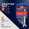 WORKPRO WP202501 Cr-V 6 Parça Profesyonel Kombine Anahtar Takımı