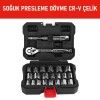 WORKPRO WP202541 3/8'’ CR-V 24 Parça Metrik/İnç Ağır Hizmet Lokma Takımı
