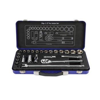 WORKPRO WP202564 1/2'’ Cr-V 24 Parça Metrik Ağır Hizmet Lokma Takımı