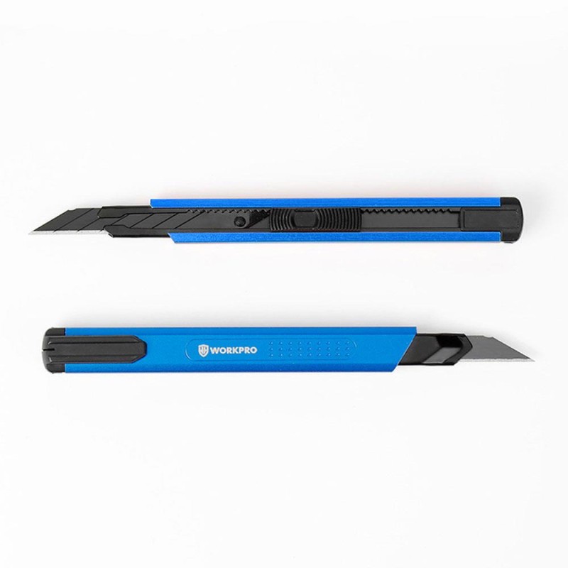 WORKPRO WP212012 9MM Alüminyum Kasa Cep Askılı Maket Bıçağı (MAVİ)