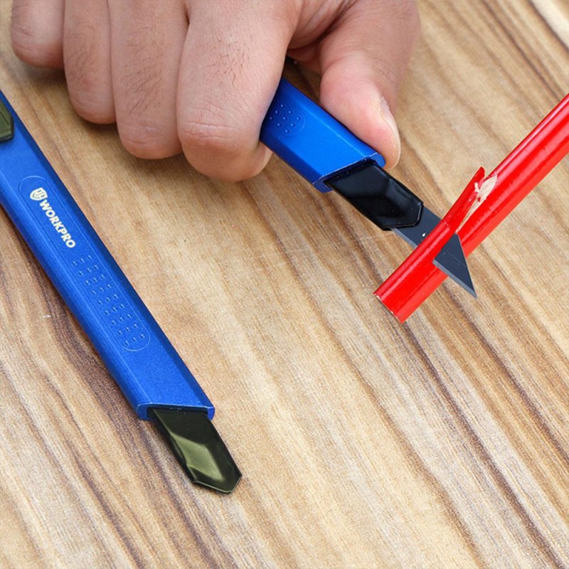 WORKPRO WP212012 9MM Alüminyum Kasa Cep Askılı Maket Bıçağı (MAVİ)