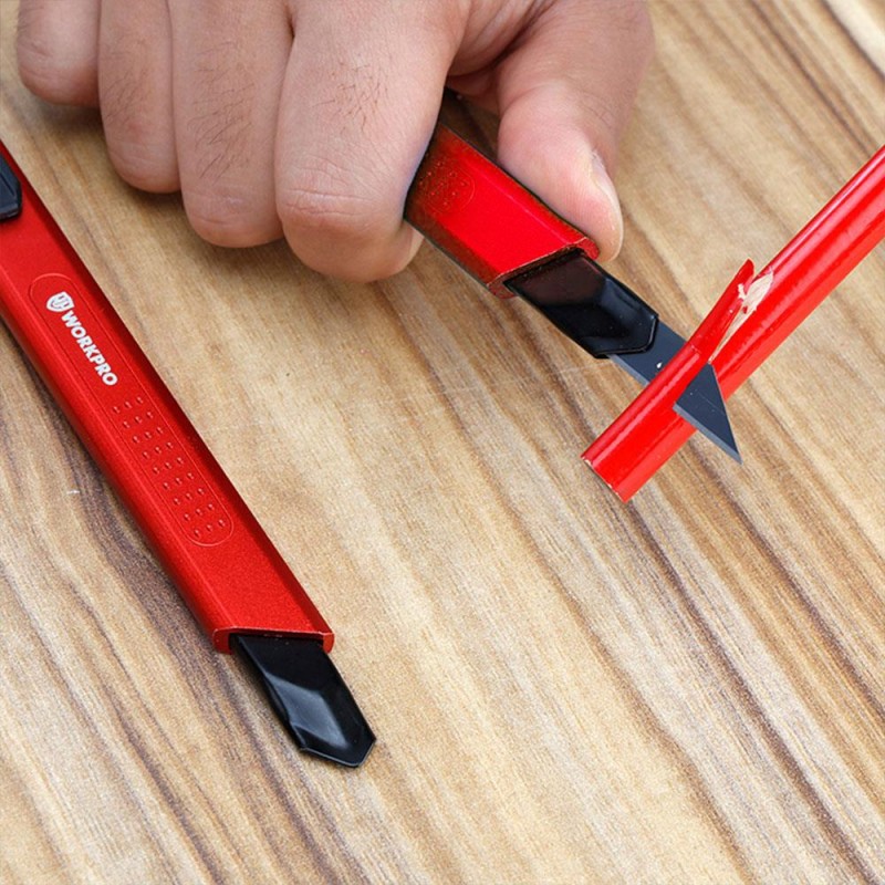 WORKPRO WP212020 9MM Alüminyum Kasa Cep Askılı Maket Bıçağı (KIRMIZI)