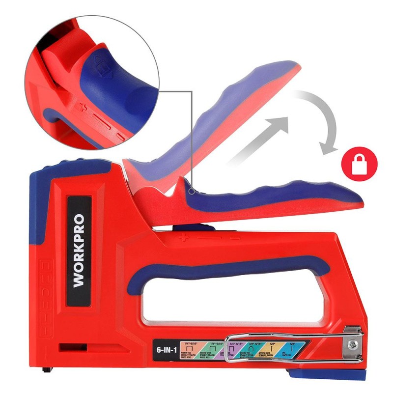 WORKPRO WP223002 6 IN 1 Profesyonel 6-14mm Mekanik Zımba ve 15mm Çivi Tabancası