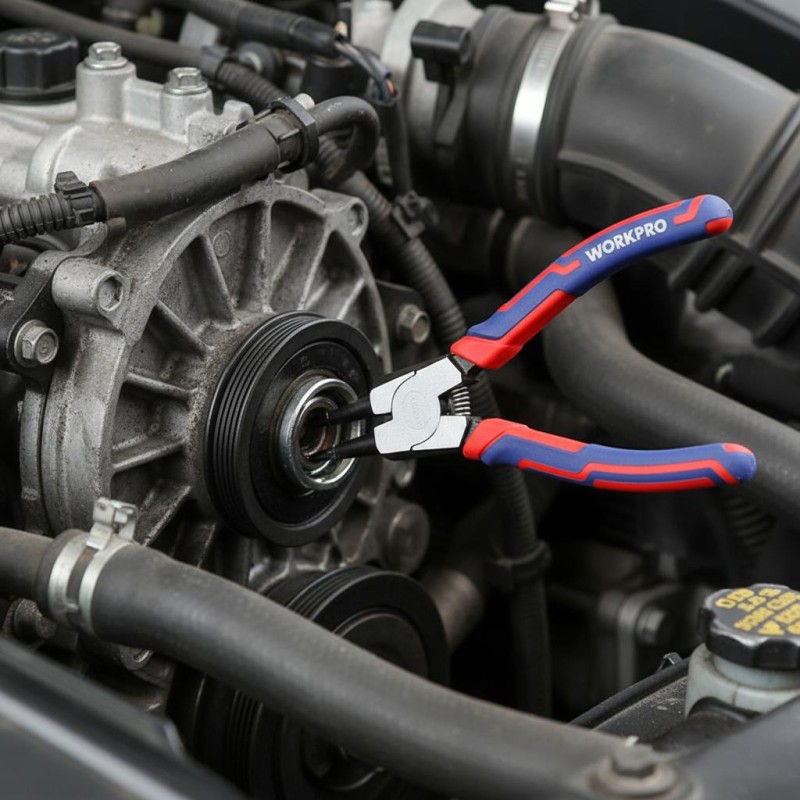 WORKPRO WP231152 180MM Cr-V Düz Yaylı Profesyonel İç Segman Pensesi