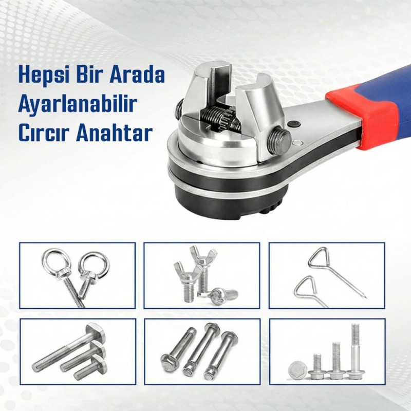 WORKPRO WP272063 7-22mm CR-V Profesyonel Ayarlanabilir 200mm Cırcır Anahtar