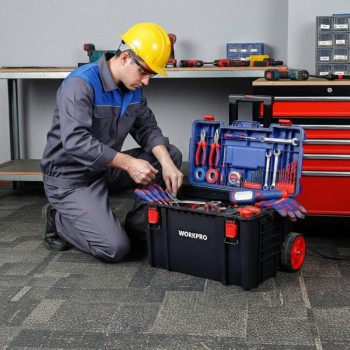 WORKPRO WP283032 54Lt 56x44,2x50cm Tekerlekli Kilitli Profesyonel Takım Çantası