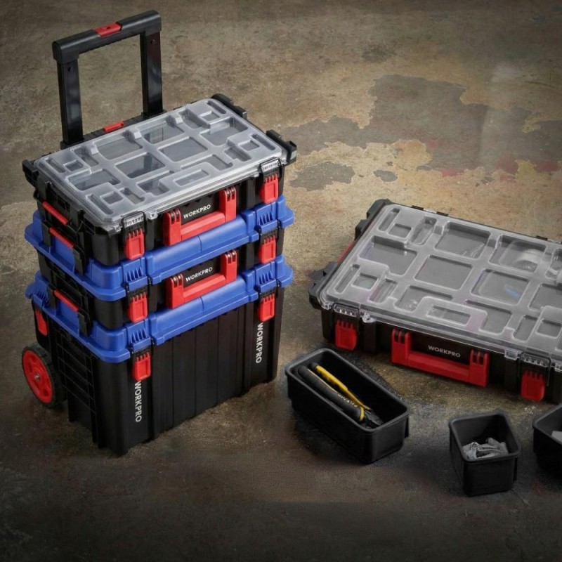 WORKPRO WP283032 54Lt 56x44,2x50cm Tekerlekli Kilitli Profesyonel Takım Çantası