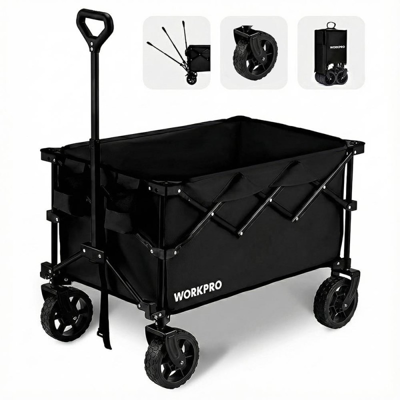 WORKPRO WP285015 80Kg 4 Tekerli Katlanabilir Ağır Hizmet Taşıma Arabası