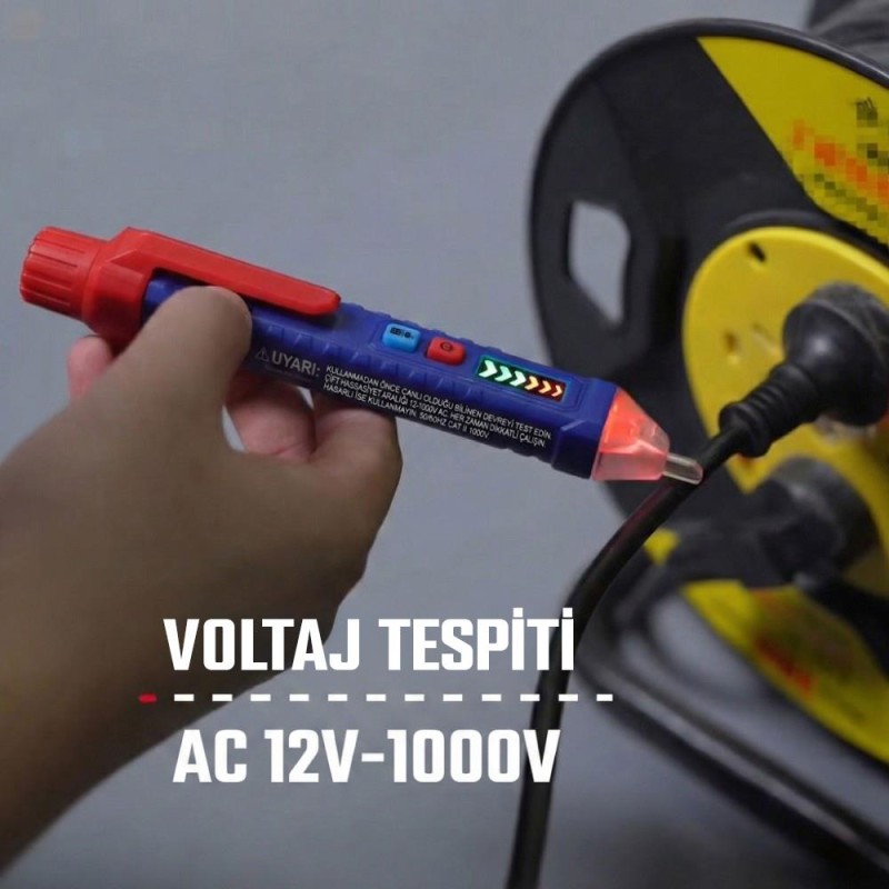 WORKPRO WP295004 12-1000 Volt AC Yüksek Hassasiyetli Profesyonel Voltaj Dedektörü