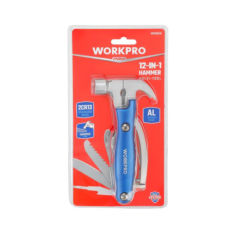 WORKPRO WP382018 12 IN 1 Çok Fonksiyonlu Profesyonel Çekiçli Pense Seti